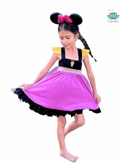 Anna Disneybound Dress for Play Pretend and Special Events: A fun Anna-inspired dress for kids, perfect for Disneybounding, birthday parties, or Halloween. This dress encourages imaginative play pretend and makes a wonderful gift for young fans who want to dress like their favorite Frozen princess.