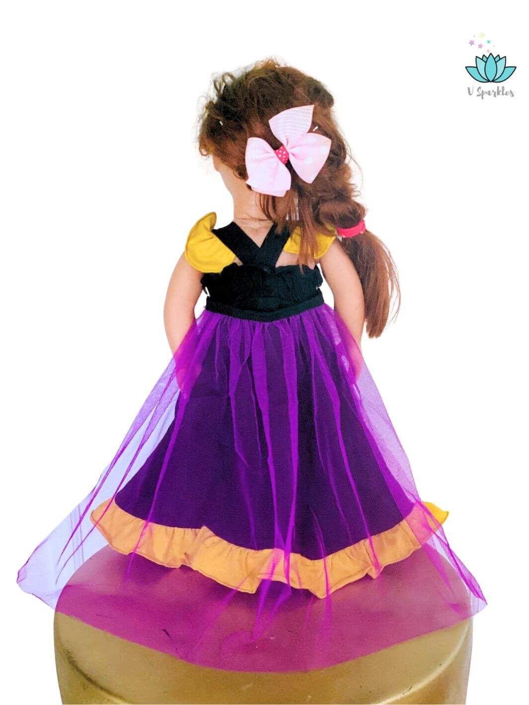 Anna Coronation Doll Dress for Disneybounding Play: An enchanting doll featuring an Anna-inspired dress, ideal for Disneybounding, play pretend, and dress-up games. This doll is a great self treat or gift for Frozen fans.