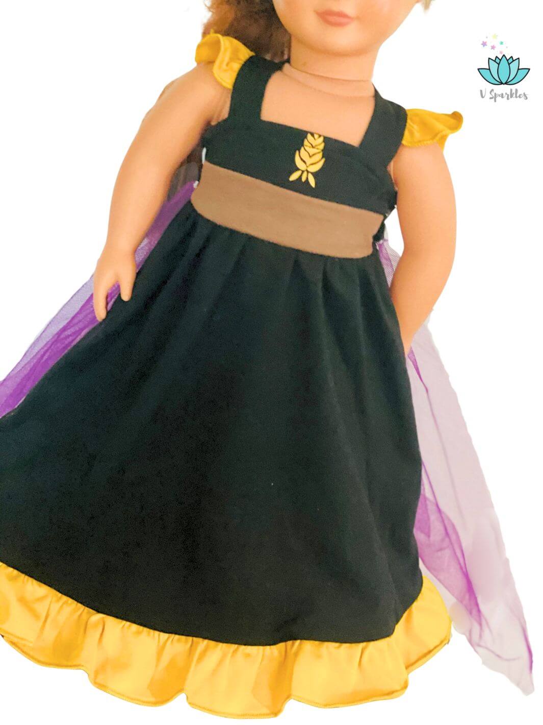 Frozen-Themed Anna Coronation Doll for Dress-Up Fun: A lovely Anna-inspired doll outfit perfect for Disneybounding, Halloween costumes, and birthday play pretend games. A delightful gift for kids who enjoy imaginative dress-up and pretend play.