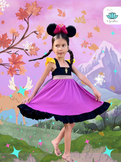 Anna Frozen Disneybounding Dress for Kids: A charming Anna-inspired dress from Frozen, perfect for Disneybounding, Halloween costumes, or birthday celebrations. This outfit is great for play pretend and dress-up games, allowing kids to dress to impress like their favorite princess.