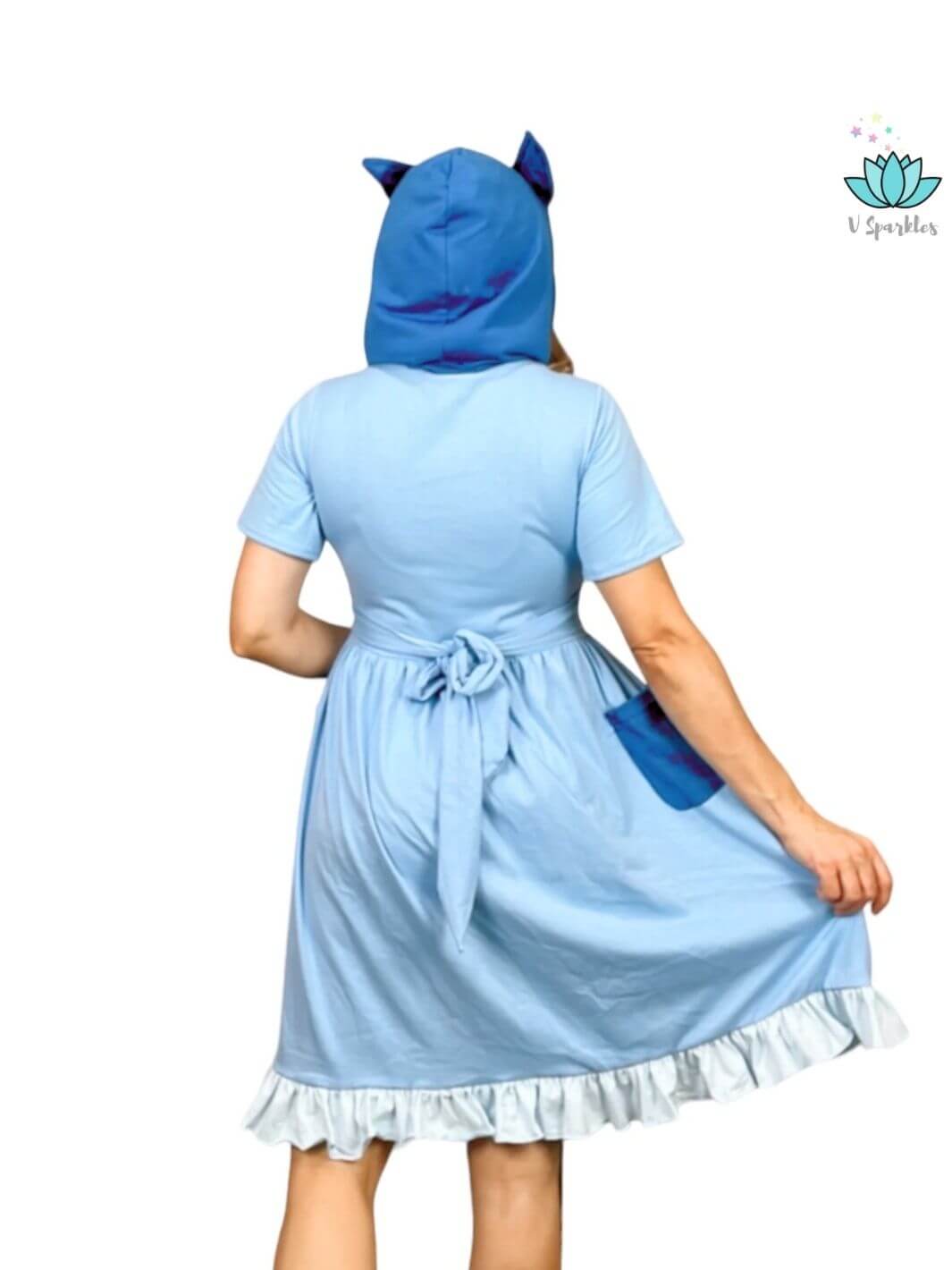 Bluey Adult Dress for Disneybound and Halloween Fun: A charming Bluey-inspired adult dress, perfect for Disneybounding, Halloween, or birthday events. This fashionable outfit makes a perfect self treat or gift for Disney fans looking to add a whimsical touch to their wardrobe.