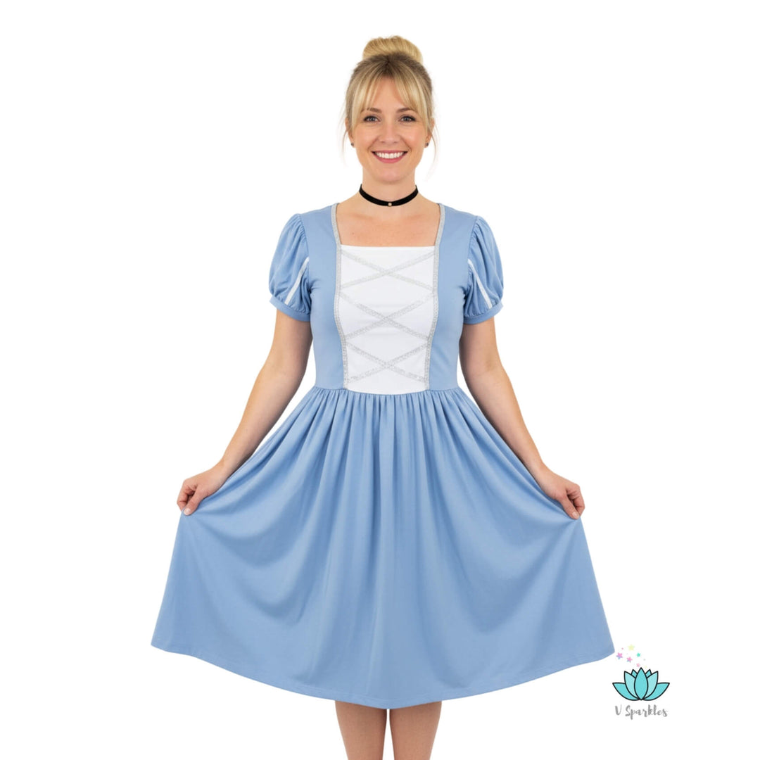 women's cinderella dress Ready to ship iridescent organza makes up puff sleeves Adult Cinderella Dresses | Disney