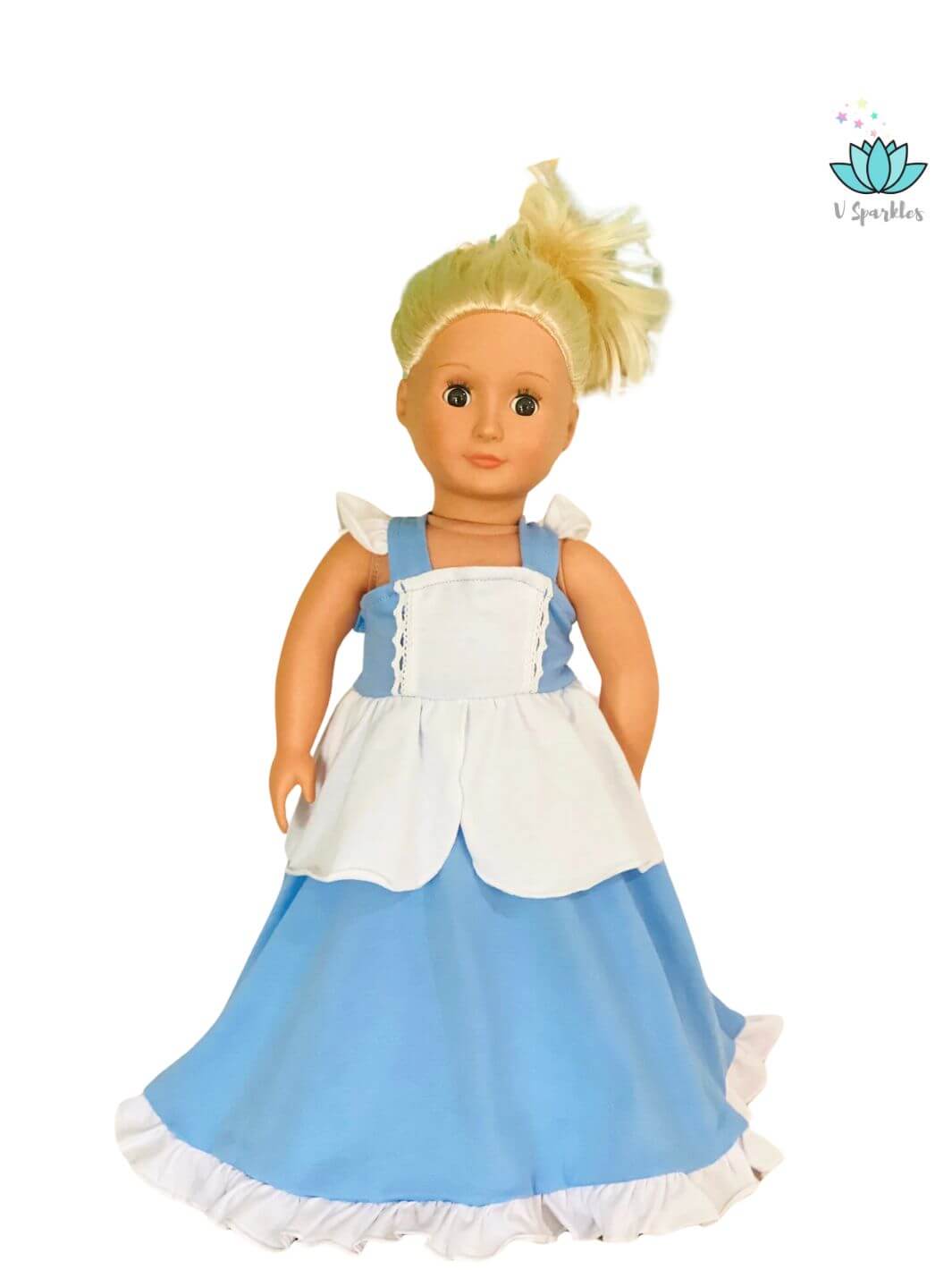 Cinderella Play Pretend Doll Dress: This Cinderella-inspired doll dress is perfect for dress-up games and imaginative play. Great for kids who love Disneybound fashion or looking for a self-treat or gift for little ones.