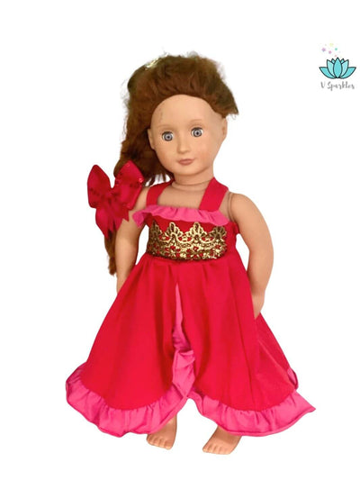 "Charming Elena doll dress, perfect for play pretend, Disneybounding, and dress-up games. A fabulous Halloween costume or birthday gift for little ones who love fashion.