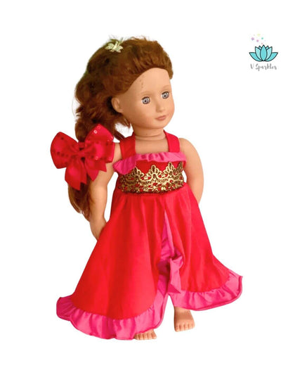 "Elena-inspired doll dress for Disneybounding fun, perfect for Halloween costumes, birthday celebrations, or dress-up games. An ideal self-treat or gift for collectors and kids alike.