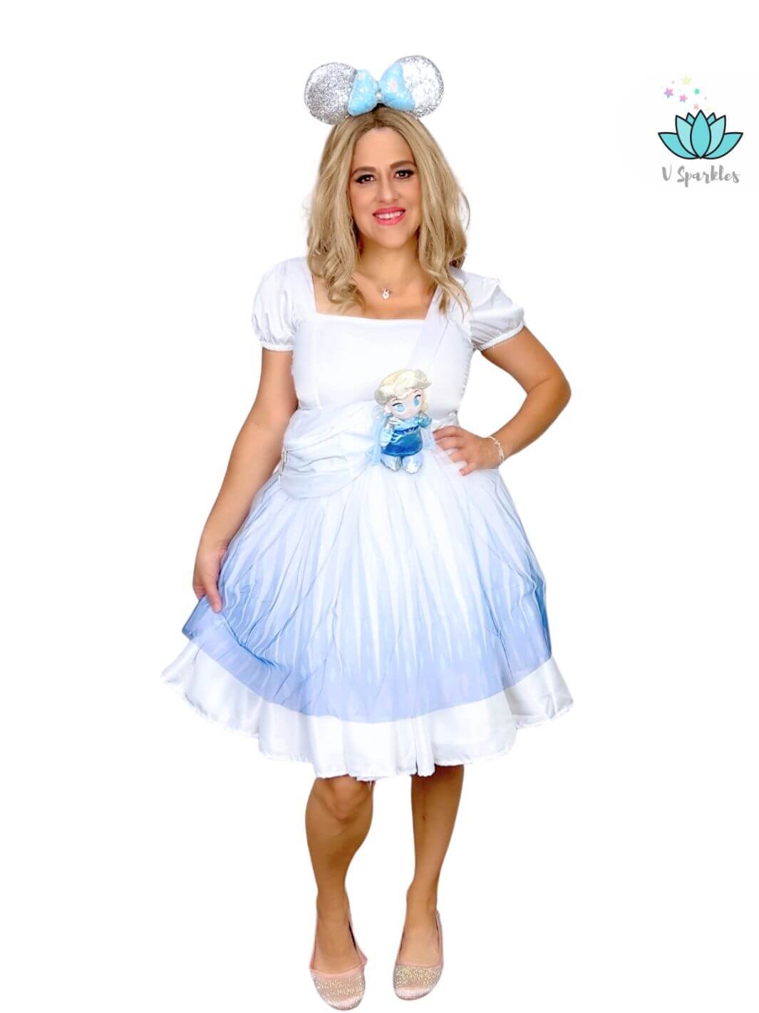 Ice Queen 2 Dress-Up Overskirt for Women – Perfect for Halloween and Disneybounding – Channel your inner Queen Elsa with this beautiful Ice Queen 2-inspired dress-up overskirt, perfect for Halloween parties, Disneybounding adventures, or special occasions. Available in mid-size and plus-size options.