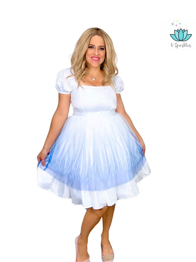 Ice Queen 2 Dress-Up Overskirt for Adults – Matching Mother and Daughter Outfit – Create a magical matching mother and daughter Disneybounding look with this Queen Elsa-inspired Ice Queen 2 overskirt. Perfect for Halloween costumes or themed holiday events. Available in mid-size and plus-size options.