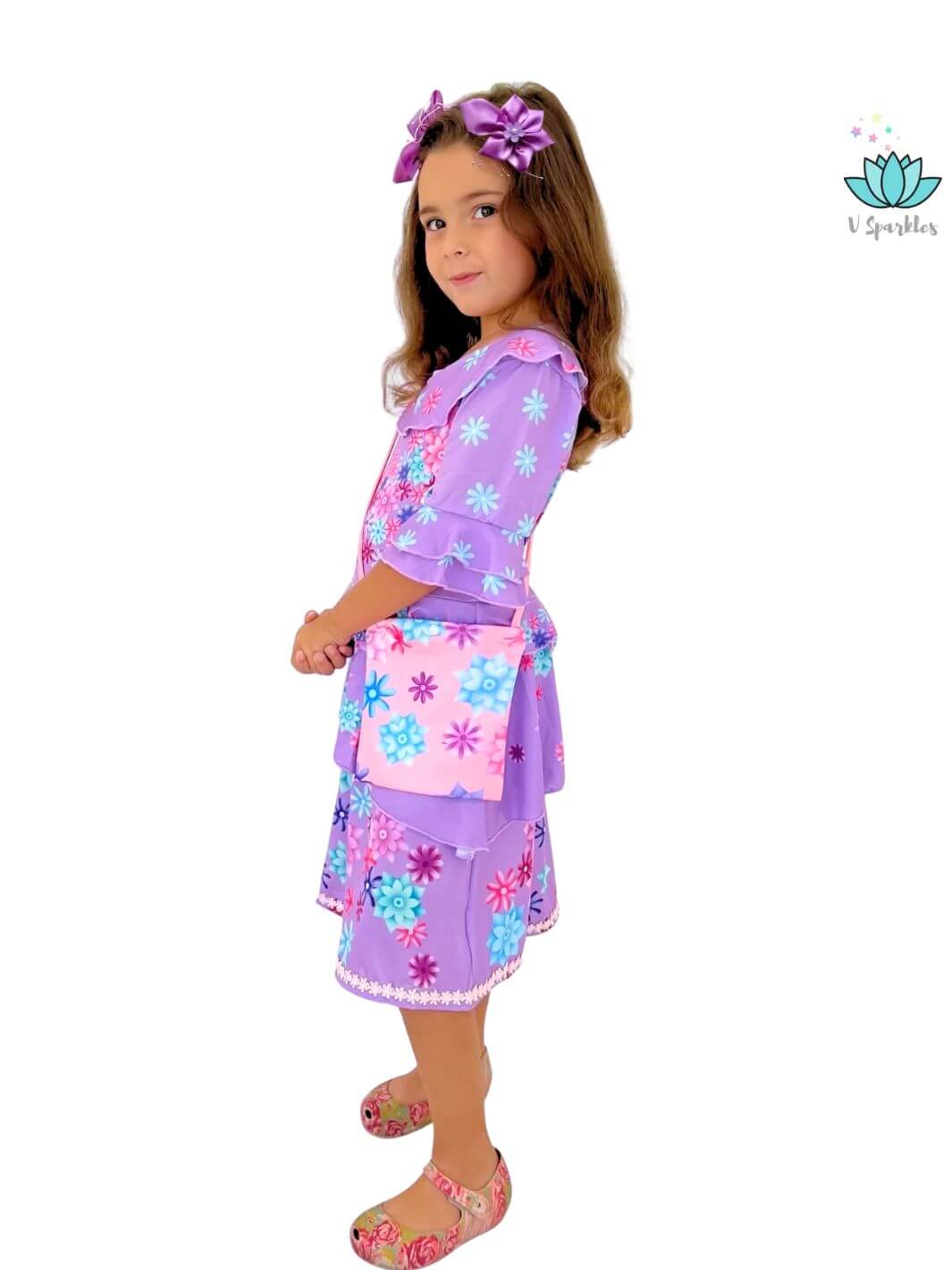 Floral Isabela Dress for Play Pretend: A magical Isabela-inspired dress, great for kids to enjoy play pretend, dress-up games, and birthday celebrations. Perfect for Disneybounding and Halloween.