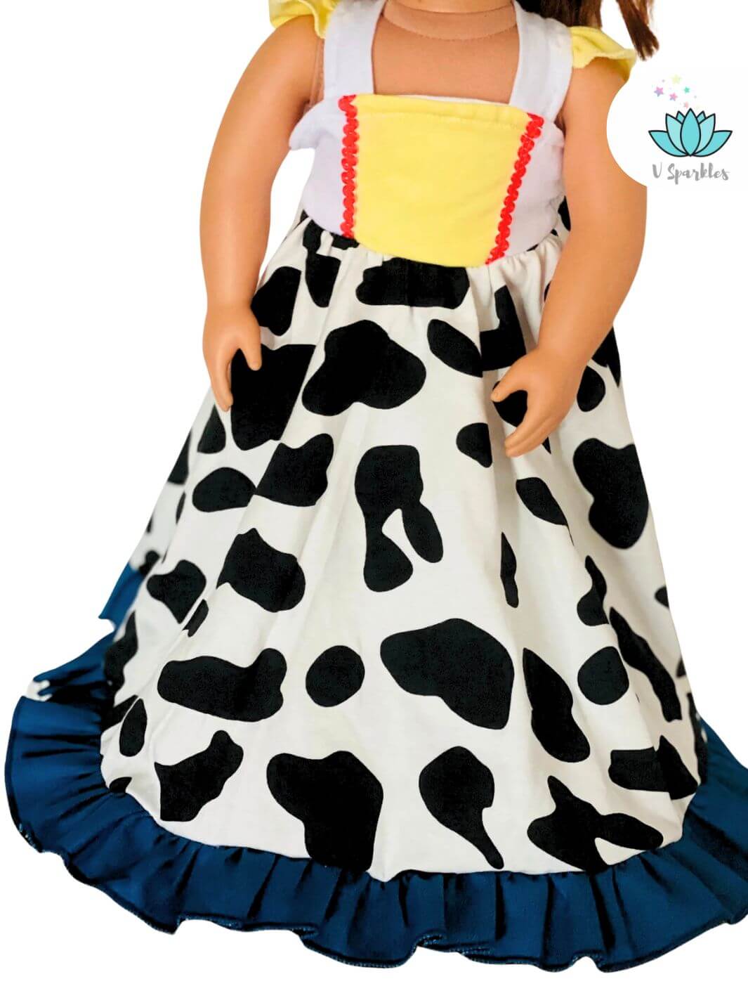 "Jessie doll costume with cowgirl details, perfect for kids’ dress-up games, Disneybounding outfit, or a stylish birthday dress to impress.