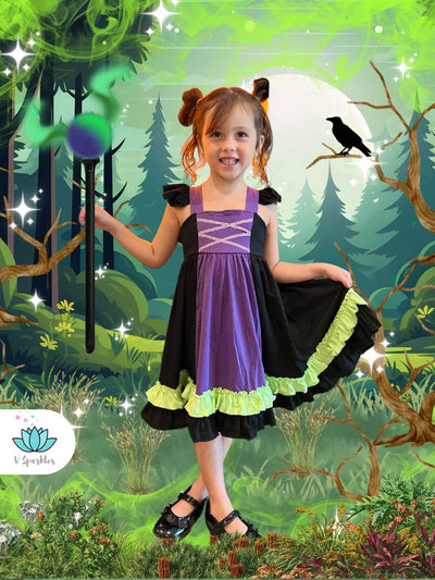 Malevolent Fairy Cotton Dress for Girls: Cape Available as an Add-On