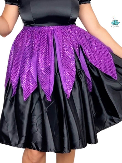 Black Fairy Overskirt for Women – Complete Maleficent Transformation – Pair this stunning black fairy overskirt with any base dress for a full Maleficent-inspired transformation. Perfect for Disneybounding, Halloween, or holiday celebrations. Available in plus-size options.