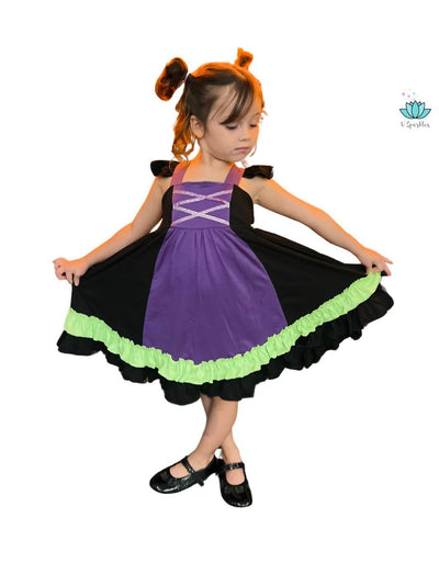 Malevolent Fairy Cotton Dress for Girls: Cape Available as an Add-On