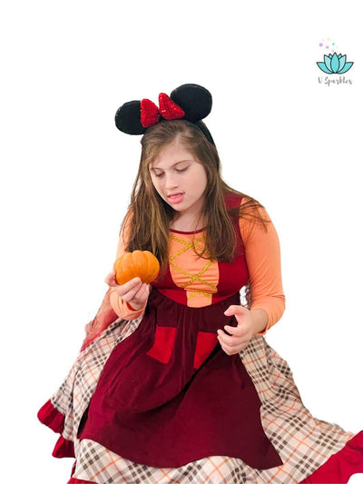 Dress to Impress with Mary Sanderson Outfit for Kids: This Mary Sanderson costume dress is perfect for play pretend and dress-up games, sparking kids' imagination.