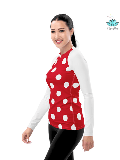 Classic Mickey Mouse-themed swim rash guard, ideal for Disney fans looking to stay fashionable and protected during beach outings or water sports.