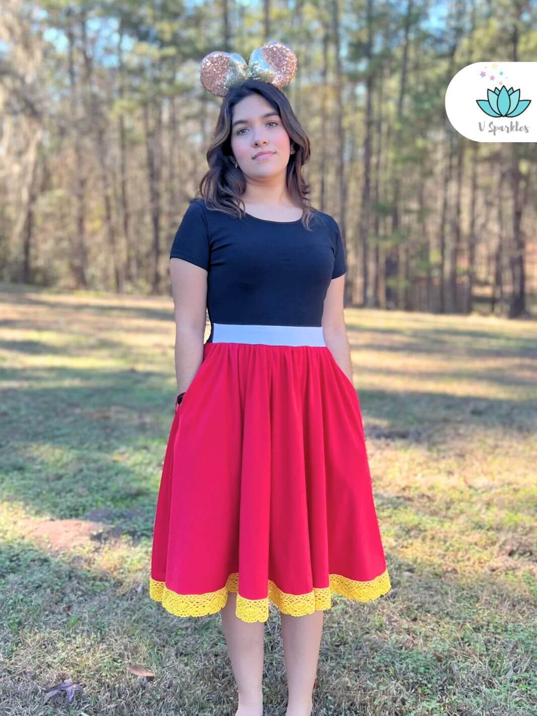 Channel your inner Mickey Mouse with this dress, ideal for a birthday party, dress-to-impress event, or as a self-treat for Disney lovers.