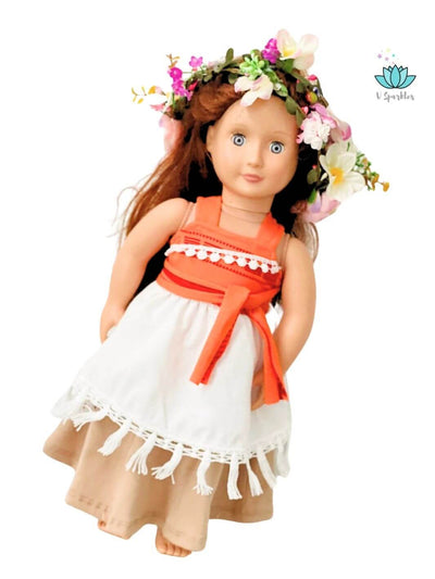 Disneybound as Moana with this adorable doll dress, perfect for gifting or self-treats, adding a touch of island adventure to playtime.