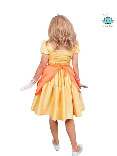 Yellow Princess Video Game Dress Set for Women – Ideal for Disneybounding and Holiday Celebrations – This Princess Peach-inspired yellow dress set is perfect for creating a fun look at Disneybounding events, holiday parties, or themed celebrations. Available in mid-size and plus-size options.