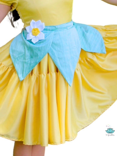 Lily Pad Princess The Frog Dress-Up Overskirt for Women – Complete Princess Tiana Transformation – Pair this elegant Lily Pad Princess-inspired overskirt with any base dress for a full Princess Tiana look. Perfect for Disneybounding, Halloween parties, or holiday celebrations. Available in mid-size and plus-size options.