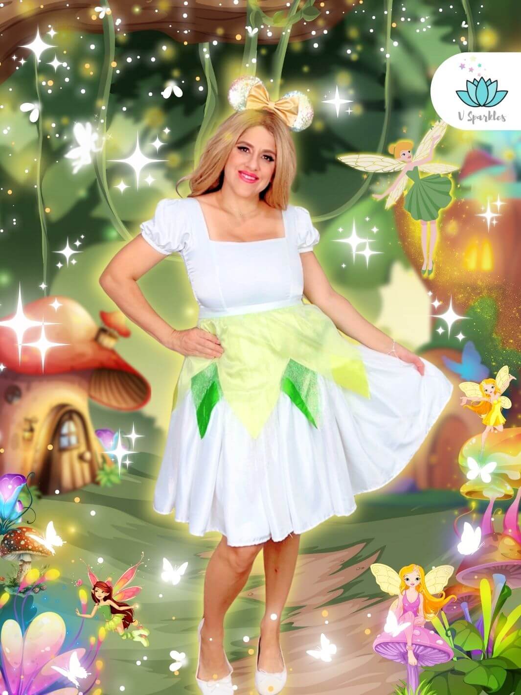 Base White Twirl Dress for Women – Ideal for Disneybounding and Special Events – This Elsa-inspired white twirl dress is perfect for adults attending Disneybounding adventures, winter parties, or holiday events. Available in mid-size and plus-size options.