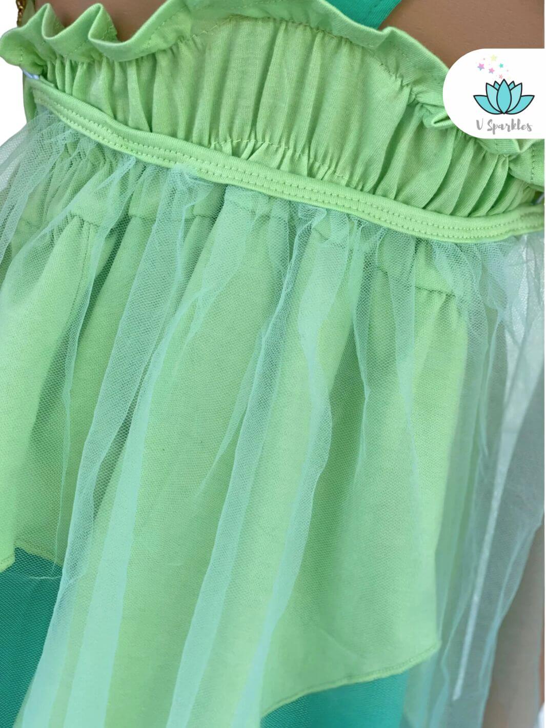 "Disneybound as Tinkerbell in this enchanting kids' dress, a perfect choice for Halloween, birthday parties, or magical play pretend days.